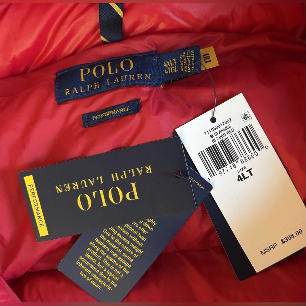 Polo Ralph Lauren 🔥 RL 2000 Red Gorham Glossed Down Quillted Puffer Jacket Coat - Picture 10 of 15